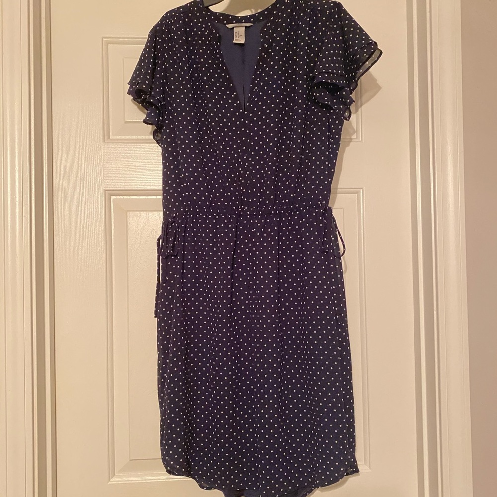 Navy polka dot dress